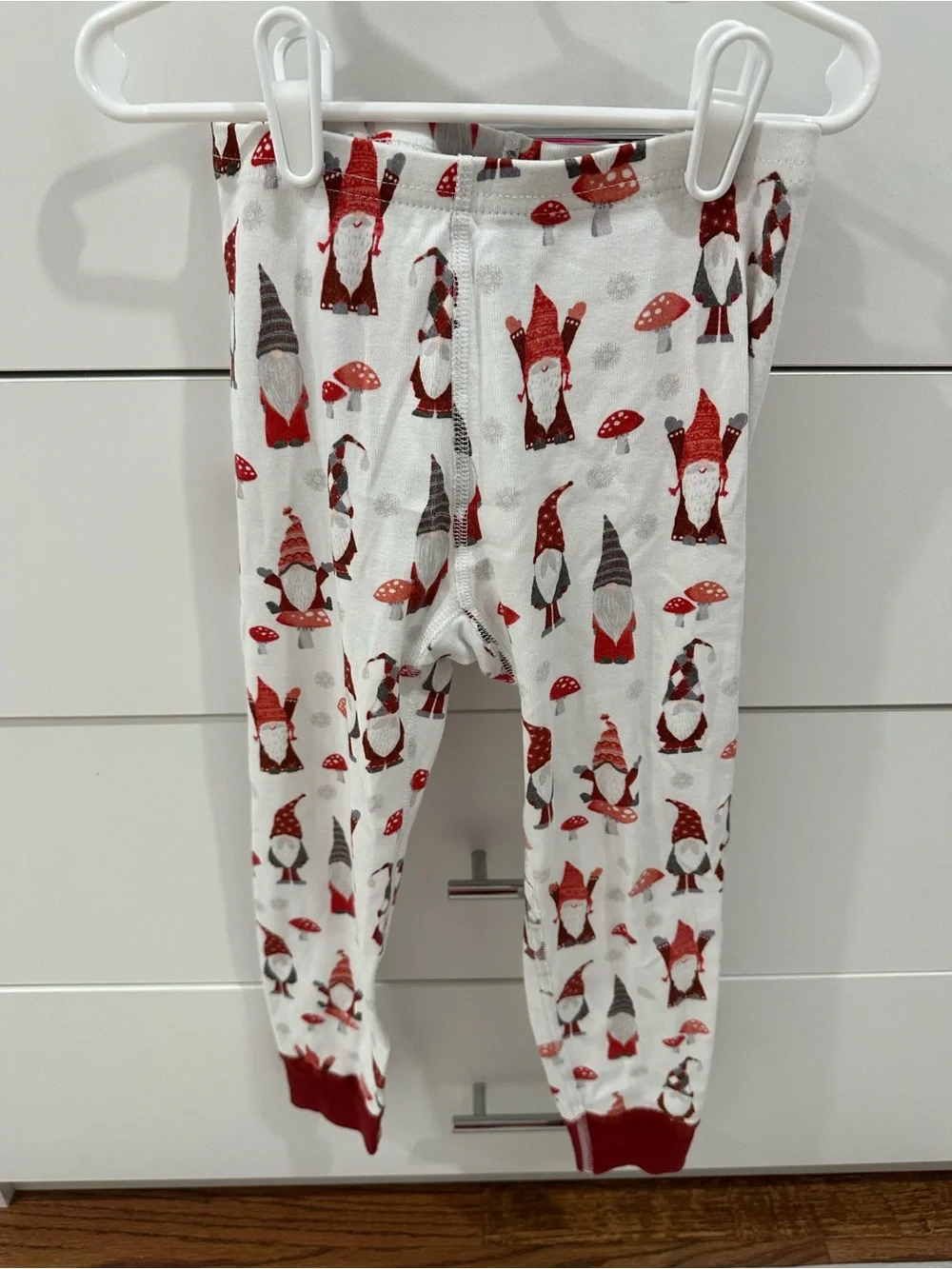 Children's Red Gnome Print Pajama Set - Size 5